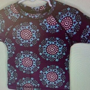 Kids Swim Rash Guard - Blue and Pink Pattern